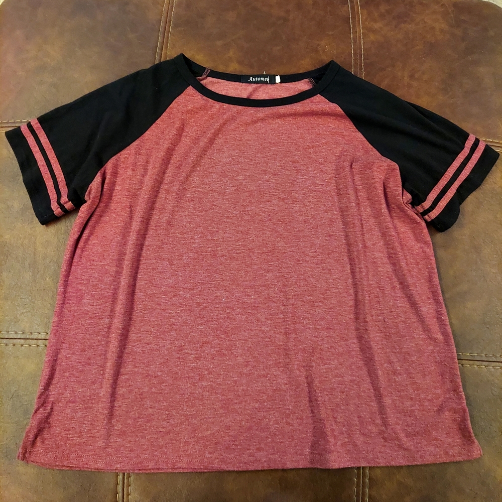 Black and Red Short Sleeve Tee